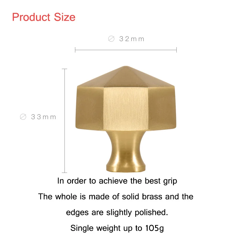 Золотая шестиугольная ручка для шкафа современные ручки мебели современный