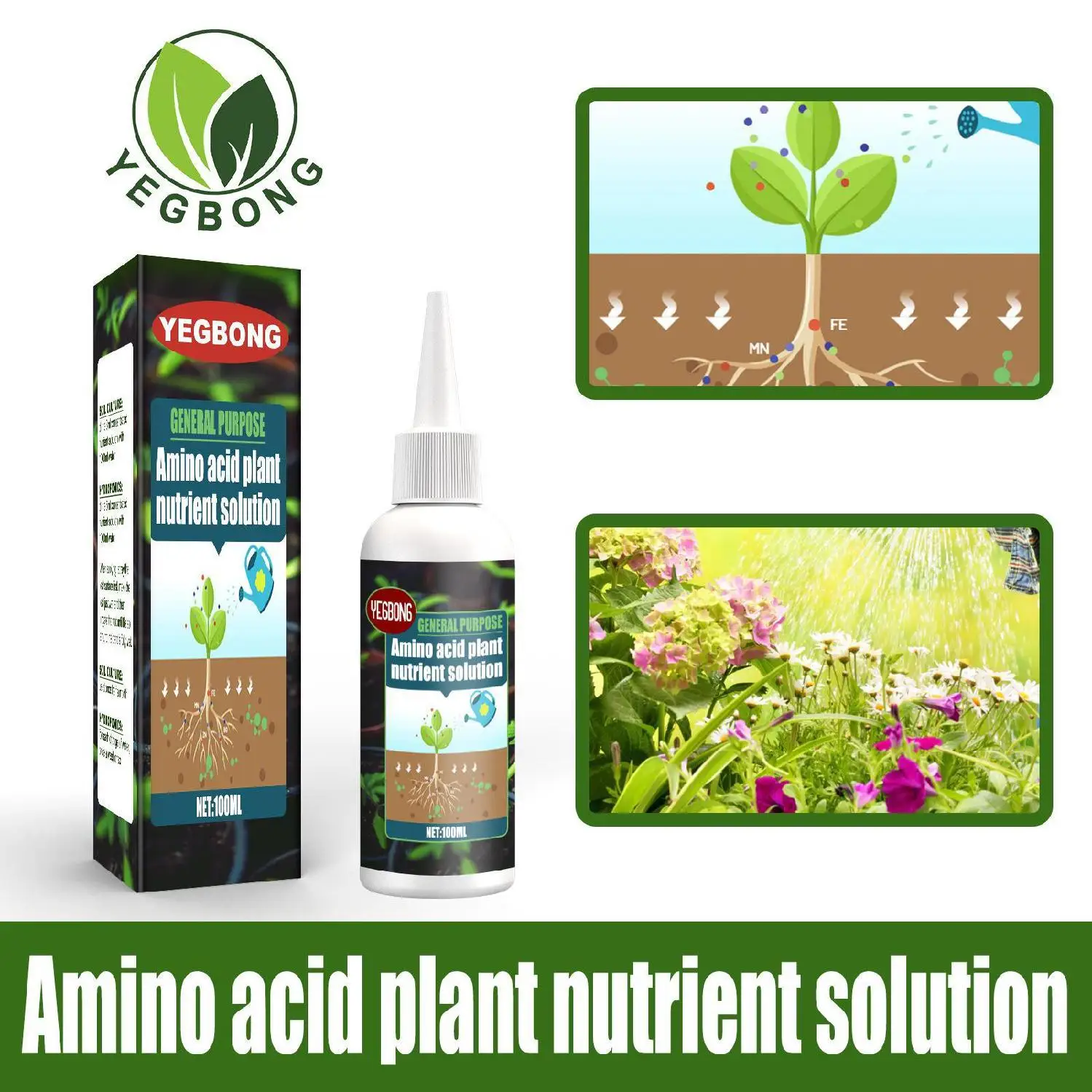 

Amino Acid Plant Nutrient Solution 100ml/bottle Succulent Plants Hydroponic Flower Fertilizer Universal Home Potted Fertilizer