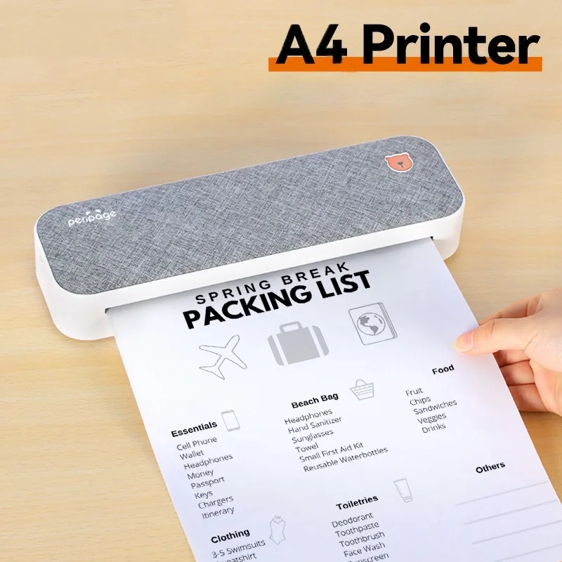 

2023 A4 Paper Printer Portable USB Bluetooth Wireless Thermal Transfer Printer Support Mobile Smartphone Android Printer