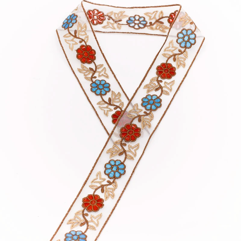 4 5 см широкая сетка с вышивкой цветочное кружево в этническом стиле одежда ретро