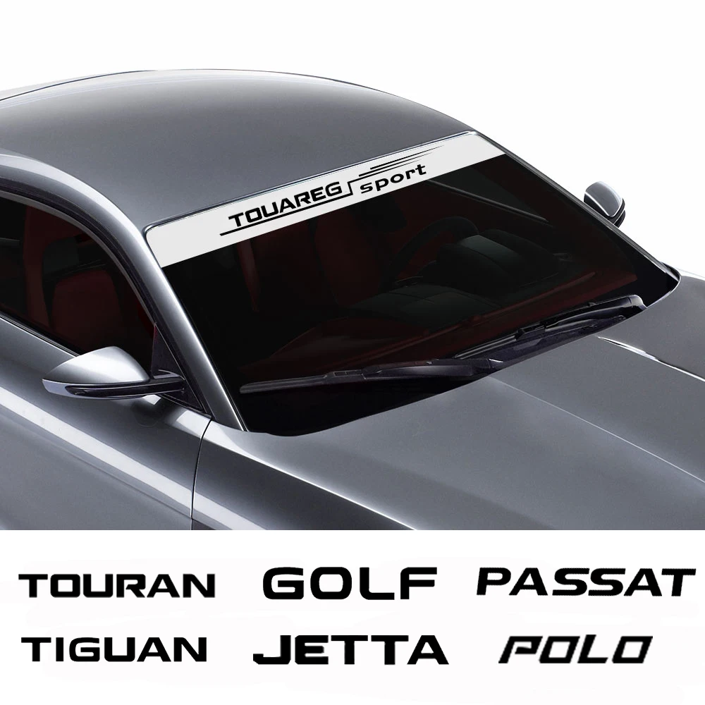 Автомобильный солнцезащитный козырек для ветрового стекла, наклейка на лобовое стекло для VW Volkswagen Beetle CADDY GOLF GTD JETTA MTM PASSAT Polo TIGUAN TOUAREG TOURAN