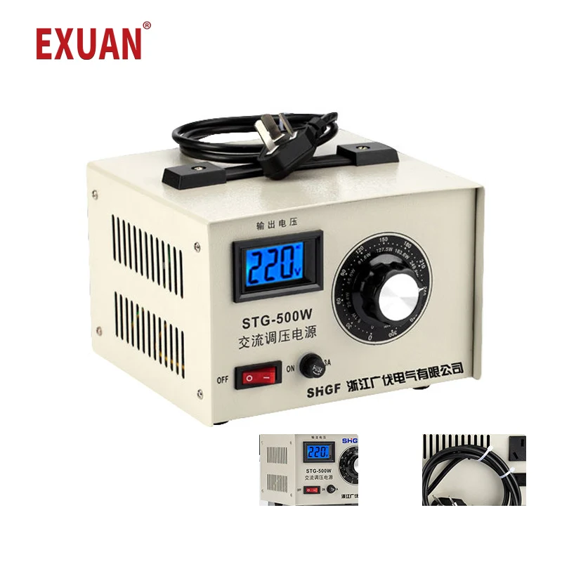 Однофазный регулятор напряжения переменного тока 220 В/500 Вт, 0-300 В, регулируемый трансформатор напряжения источника питания