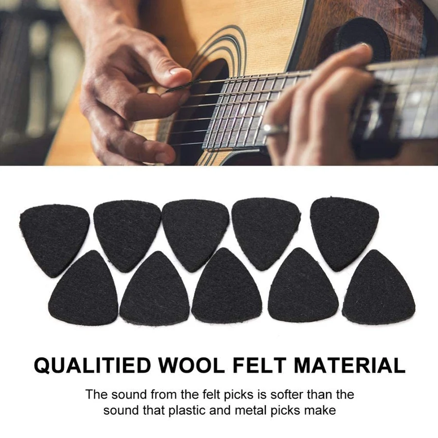 10 шт. медиаторы из шерстяного фетра для укулеле 3 мм тонкие электроакустической