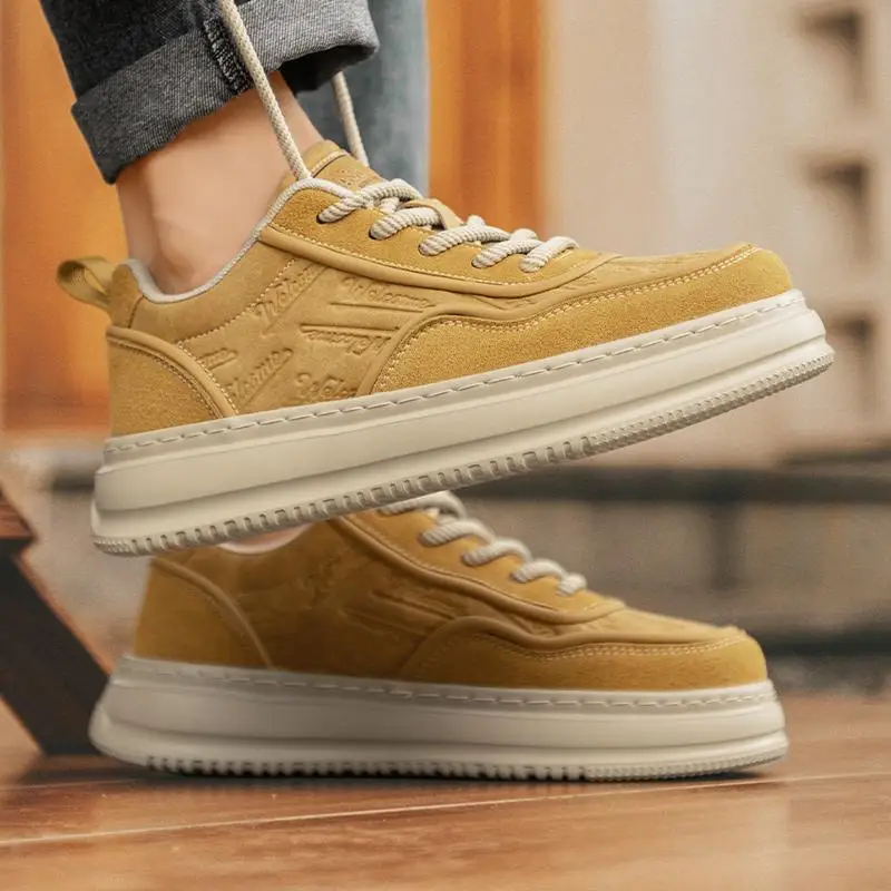 Мужская обувь новинка 2024 зимняя повседневная из натуральной кожи с низким берцем