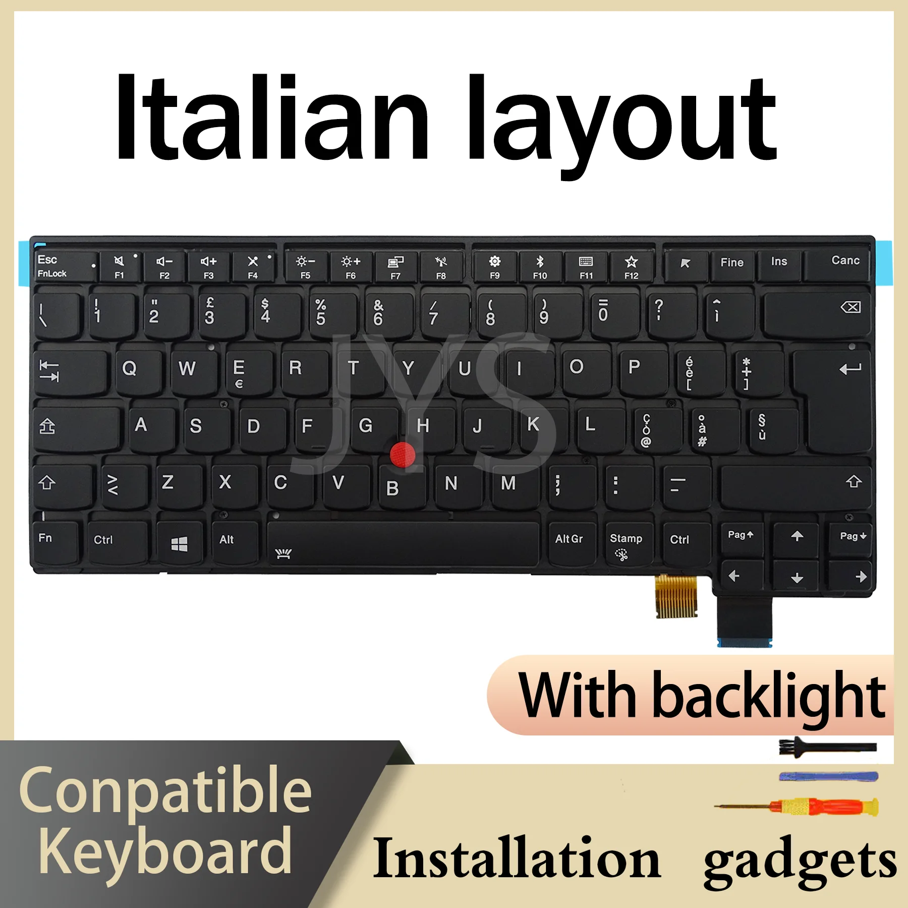 Фото Клавиатура с подсветкой для Lenovo ThinkPad T470S 01EN682 01EN641 SN20L82077, раскладка CAFR IT LA NO NORD PT SE SI TR UK US №1