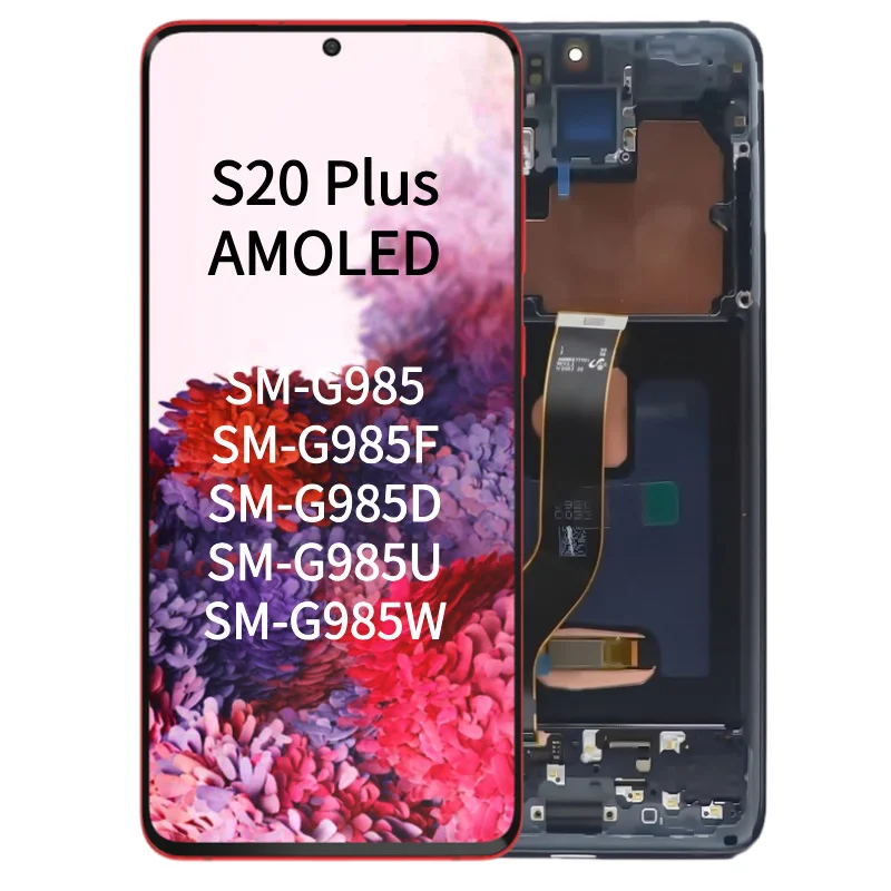 Фото Супер Amoled для Samsung Galaxy S20 Plus G985 G986 ЖК-дисплей с цифровым преобразователем сенсорного экрана и рамкой для Samsung S20 + замена №1