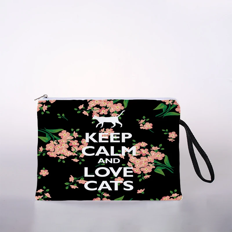 

Floral Cat Printed Coin Purse Mini Coin Purse Bag Card Holder Pocket Women's Girls Children's Coin Purse Cosmetic Bag