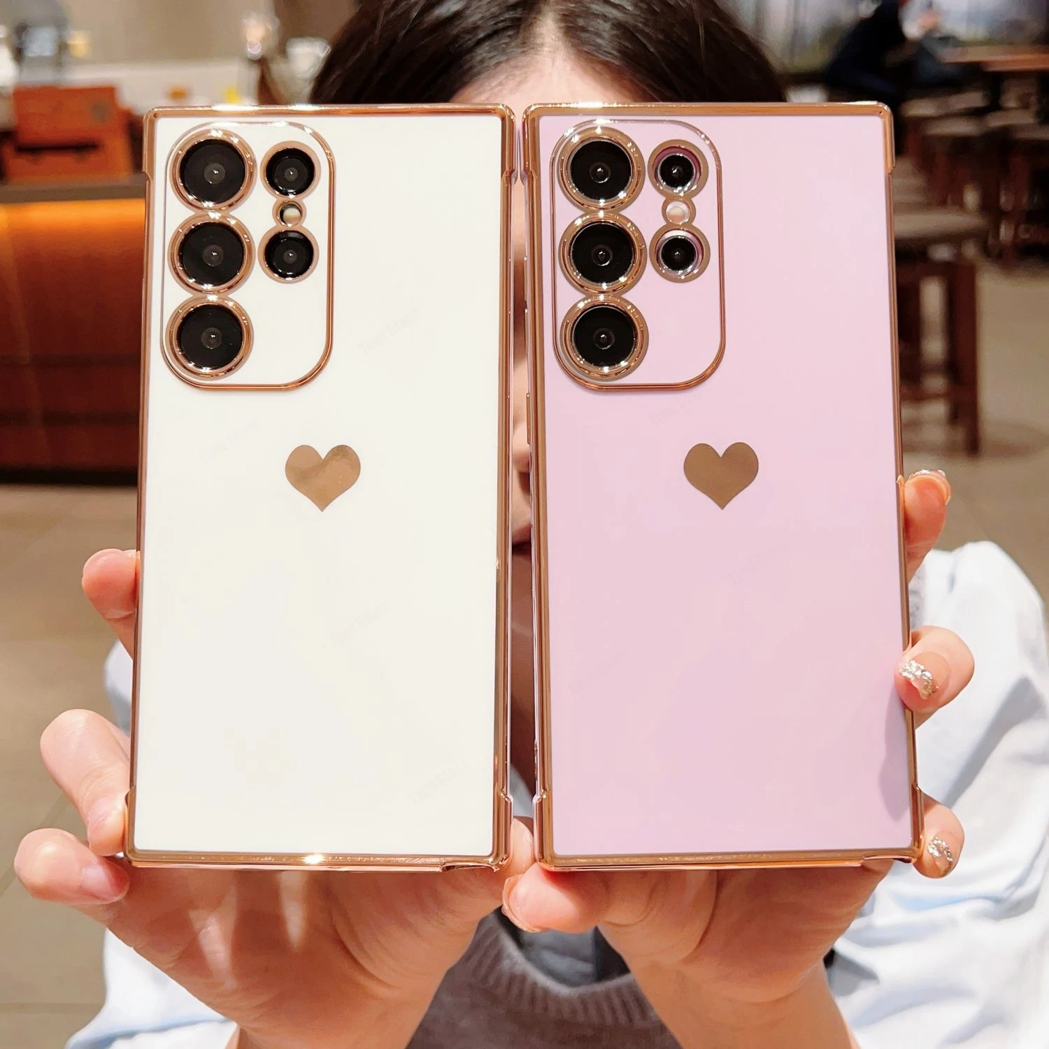 Силиконовый чехол для телефона с узором в виде бокового сердца Samsung Galaxy S24 S23 S22 S21