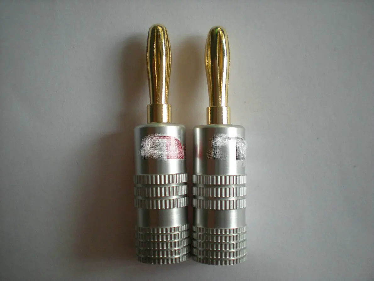 Высококачественный 4 мм разъем типа банан Позолоченный для динамика красный и