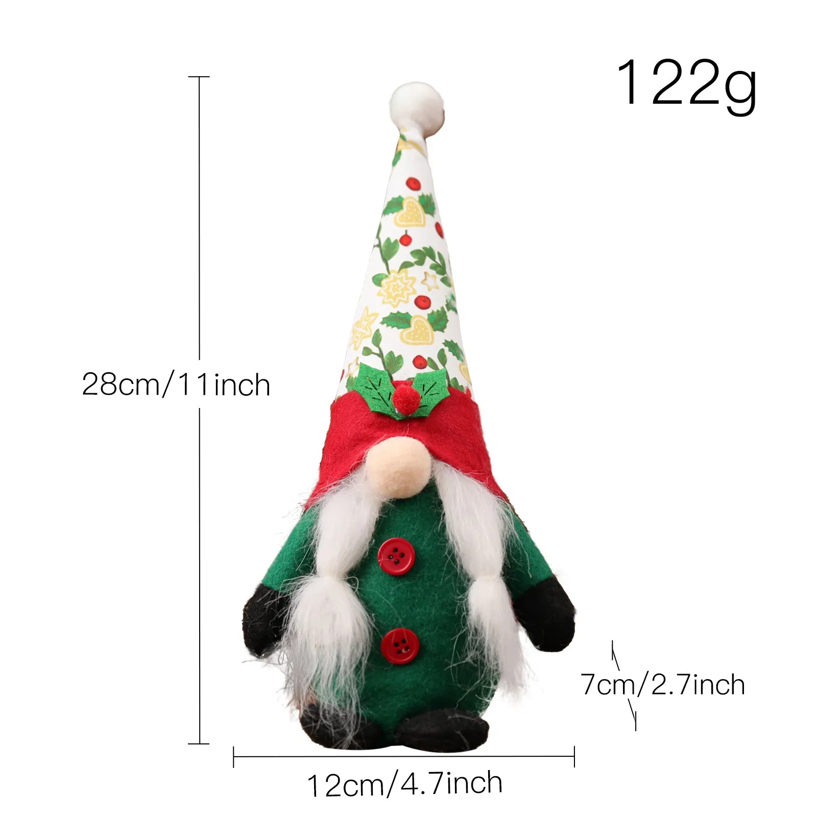 Новая Рождественская Кукла Rudolf с зелеными листьями