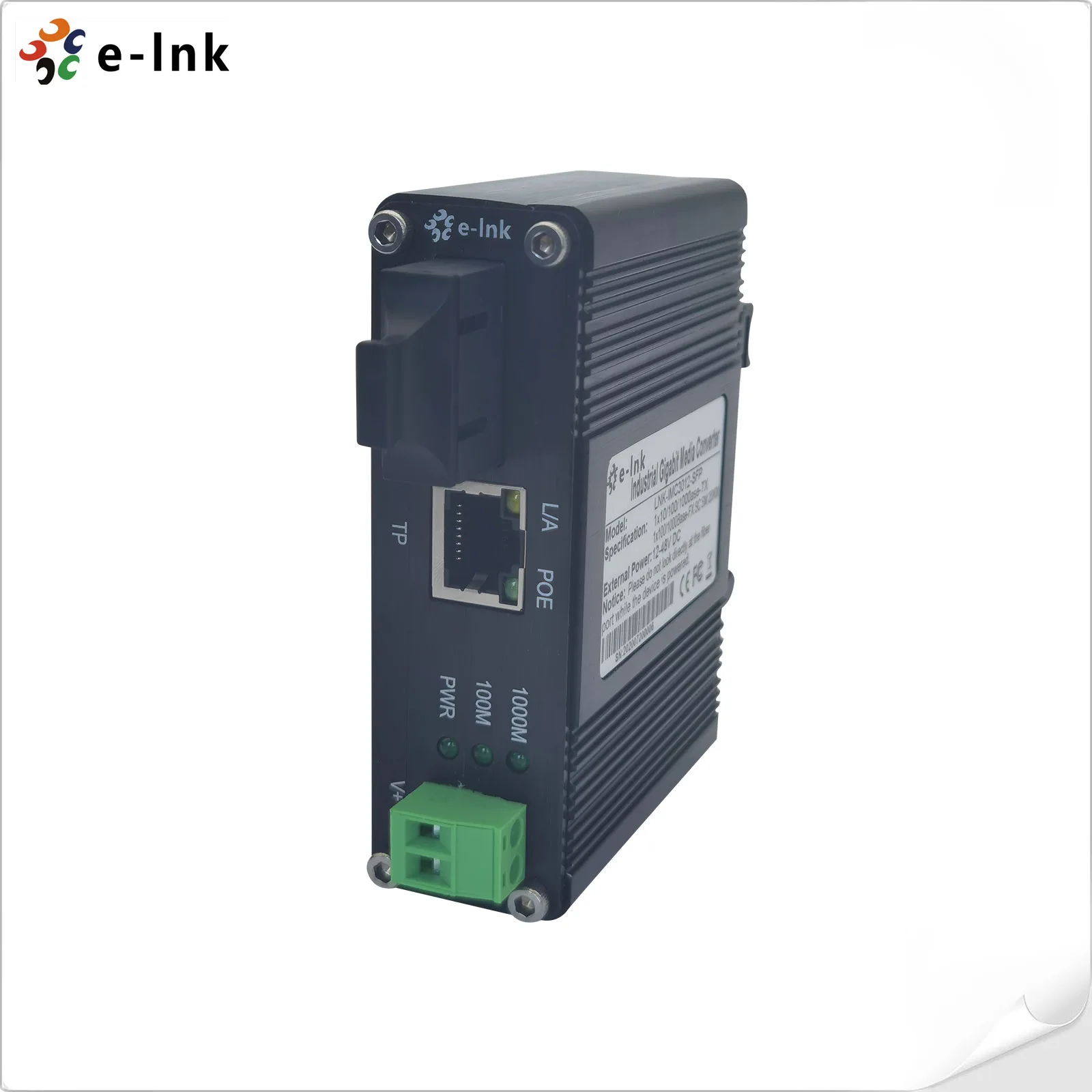 Ethernet Fiber Converter Mini Industrial 100 1000BASE-X To 10 100 1000BASE-T 30W PoE Media Converter