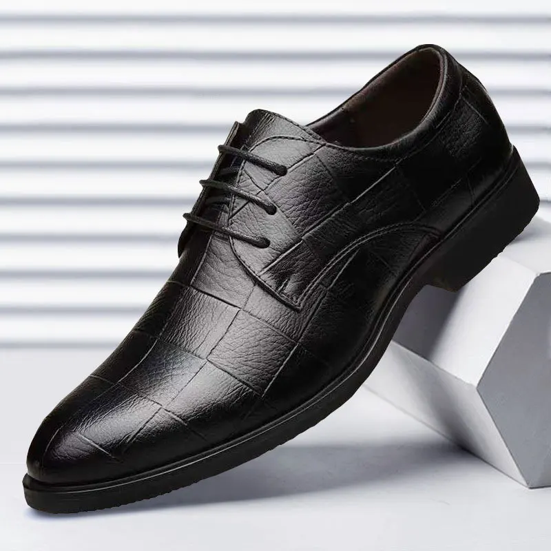 

Men Leather Formal Shoes Lace Up dress shoes Oxfords Fashion Retro Shoes Elegant work Footwear Business