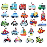100pcslot small embroidery patch sailing car bicycle airplane vehicle kids clothing decoration sewing accessory craft applique