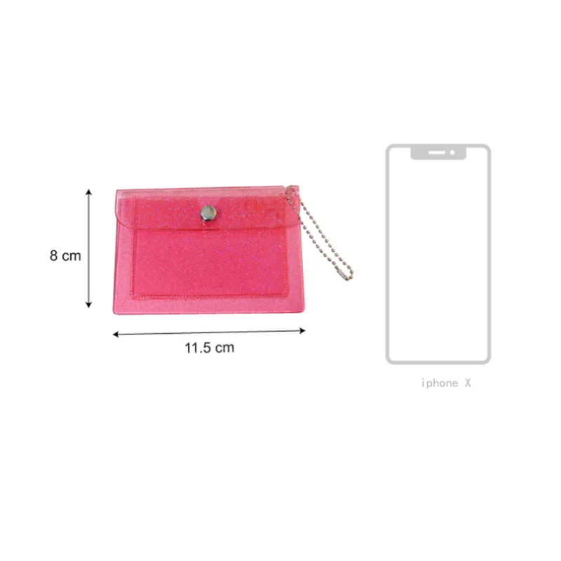 Glitter Transparent Waterproof Pvc Women Card Case Business Card Holder Men Credit Card Bag Id Card Mini Wallet Jelly Coin Purse images - 6