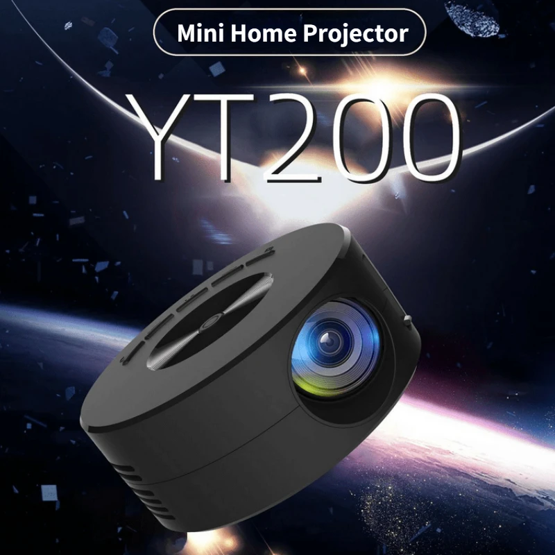 

YT200 Portable Party LED Mobile Video Projector Support 1080P Mini Theater Media Player Kids Home Wired Same Screen Projector