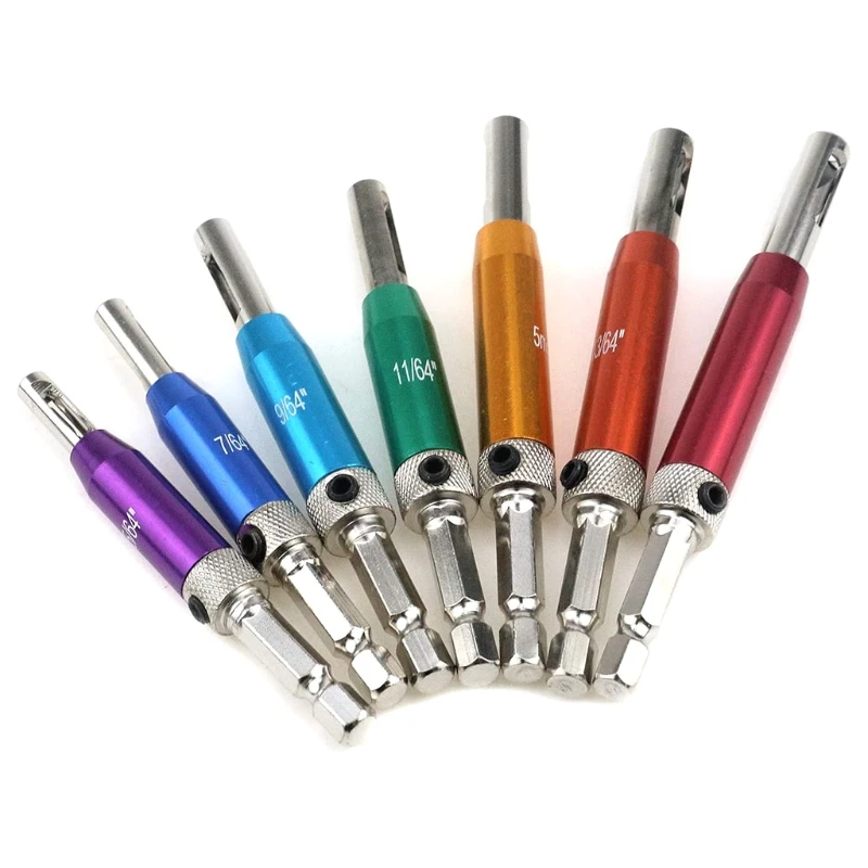 

8Pcs Self Center Tapper Core Screw Hinge Drill Bits for Wooden Doors Cabinets