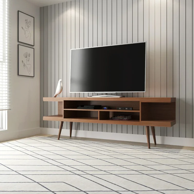 Фото Freistehendes Unterhaltung СССР Für Wohnzimmer, Современный телевизор-Stlarla Mit Regalen Undembali vonchern Media Console Cabinet TV №4