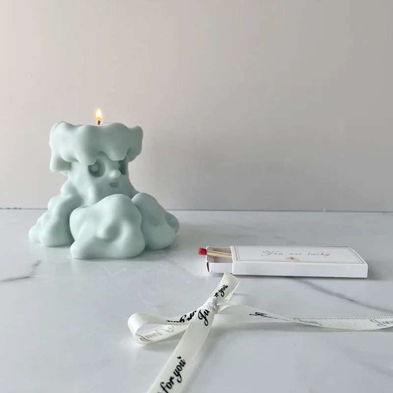 

Snowman Little Monster Scented Candle Silicone Mold DIY Monster Handmade Soap Plaster Drop Glue Ornament Mold Candle Making
