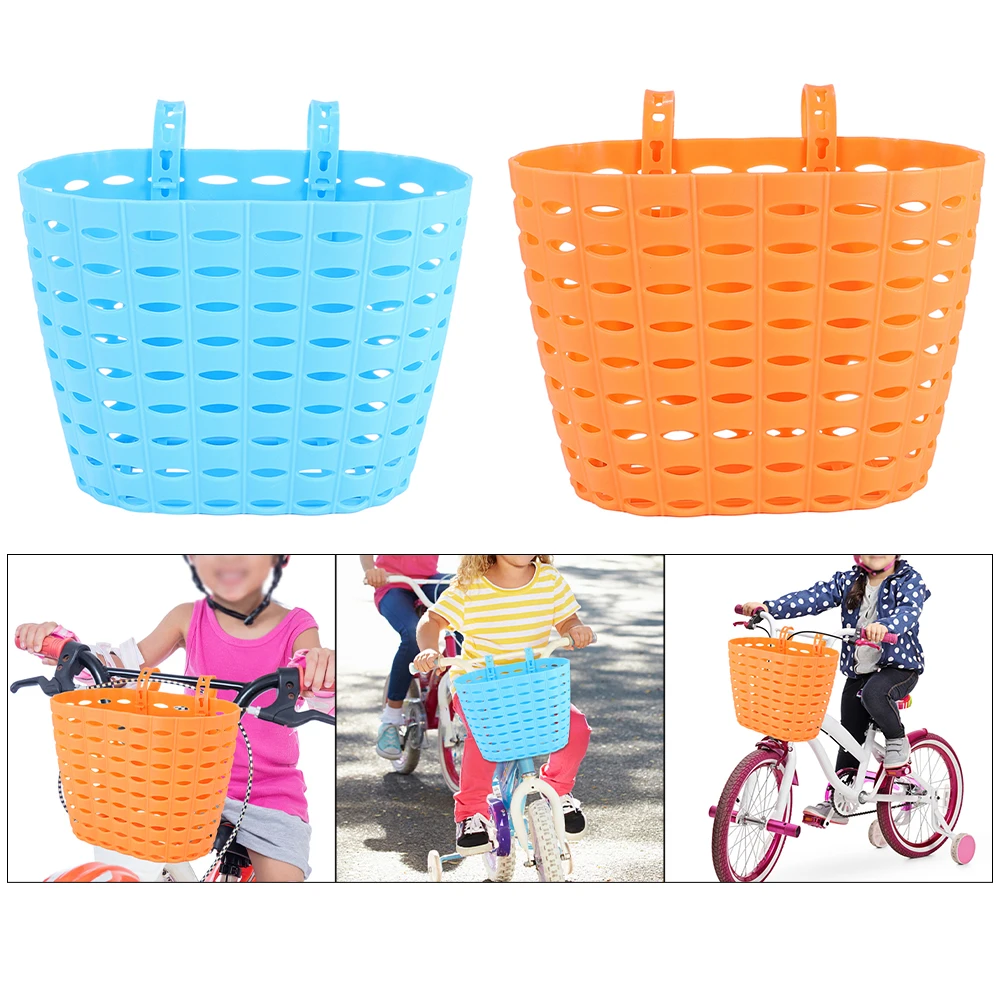 

Kids Bicycle Basket Plastic Basket Bike Carrying Storage Front Handlebar Pannier Replacement For Scooter Cycling Parts