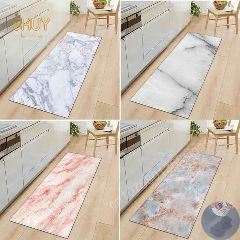 

Black White Marble Sea Wave Diatom Mud Kitchen Mat Absorbent Rugs Bath Bedroom Non-slip Carpets Hallway Home Entrance Doormats