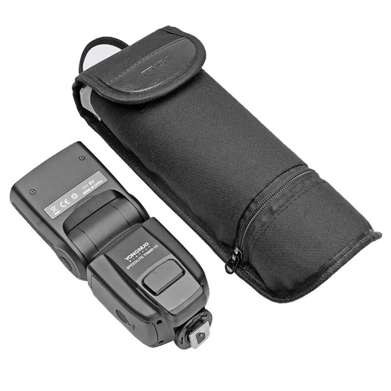 Universal portable Flash Speedlite pouch Storage Protective Bag For Canon YongNuo For Nikon For Godox Flash speedlite images - 6