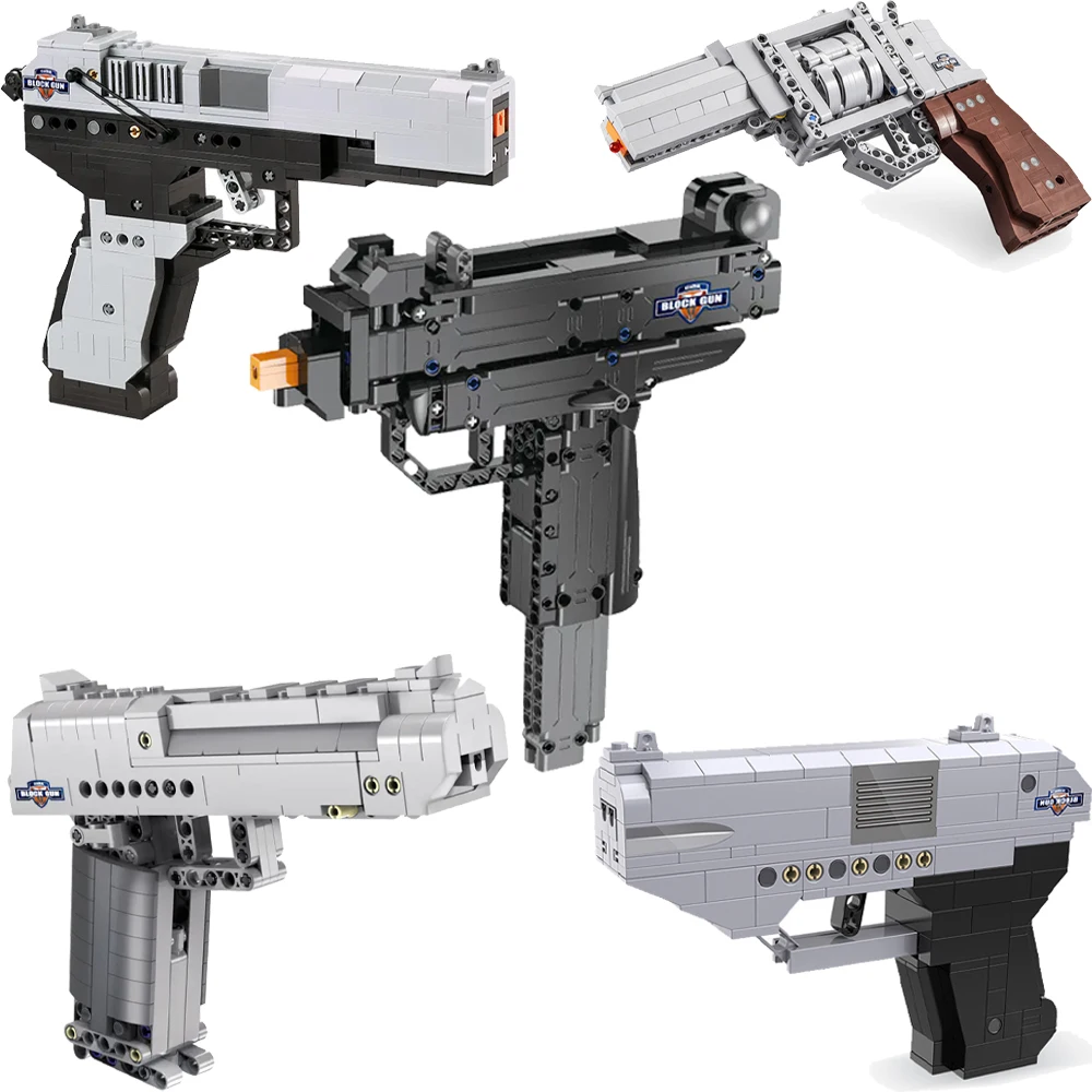 359 шт. PUBG UZI Военная Вторая мировая война стреляющий пистолет MOC креативные строительные блоки классические модели оружия наборы кирпичей DIY игрушки для детей подарок