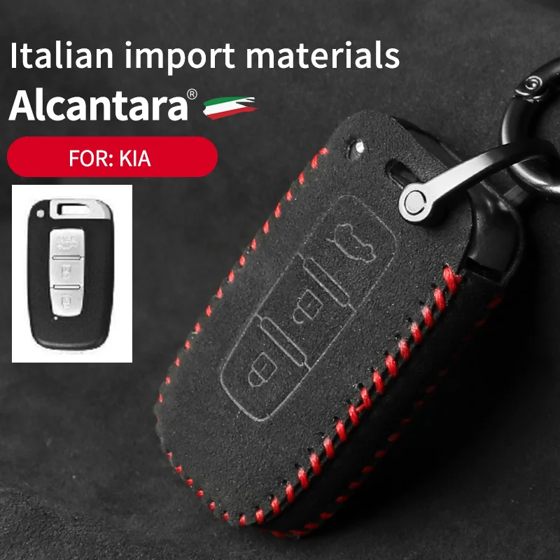 

Alcantara Suede Leather Smart Key Case Cover Fob for Kia Sportage K5 K2 Sorento Optima Forte 2011-2016 Accessories