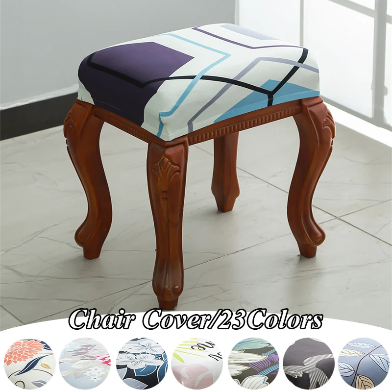 

Spandex Elastic Printing Stool Slipcover Modern Rectangular Removable Anti-dirty Kitchen Stool Case Stretch Chair Cover 2022 New