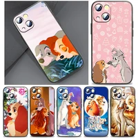 disney lady and the tramp phone case for iphone 11 12 13 mini 14 pro max 11 pro max x xr plus 7 8 se silicone cover