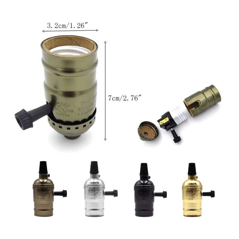 Hcnew 4 цвета ретро антикварная основа для лампы E27 винтажный алюминиевый корпус