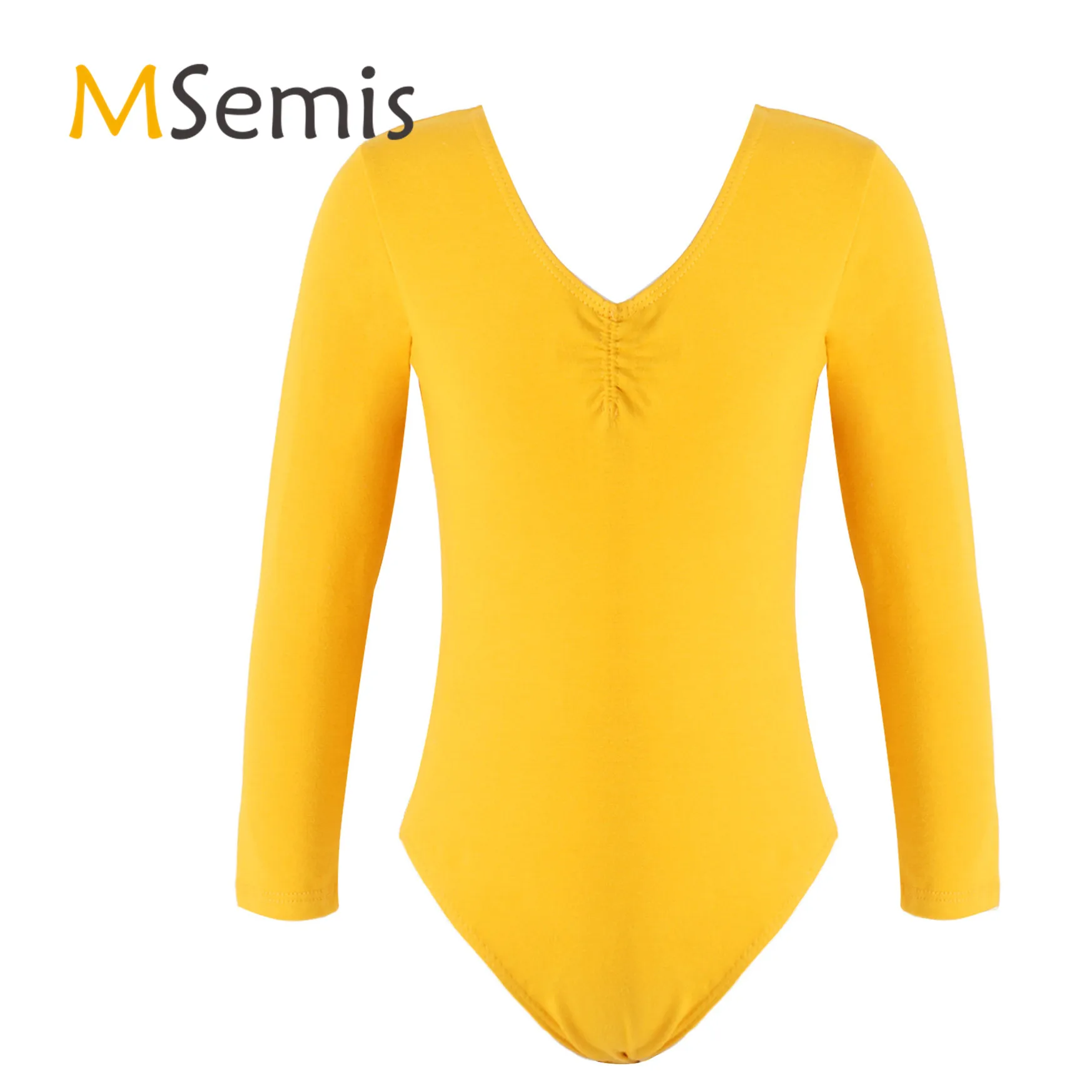 

Kids Girls Gymnatics Swimsuit for Dancing Ballet Leotards Long Sleeves Press Buttons at Crotch Figure Ice Skating Dance Bodysuit