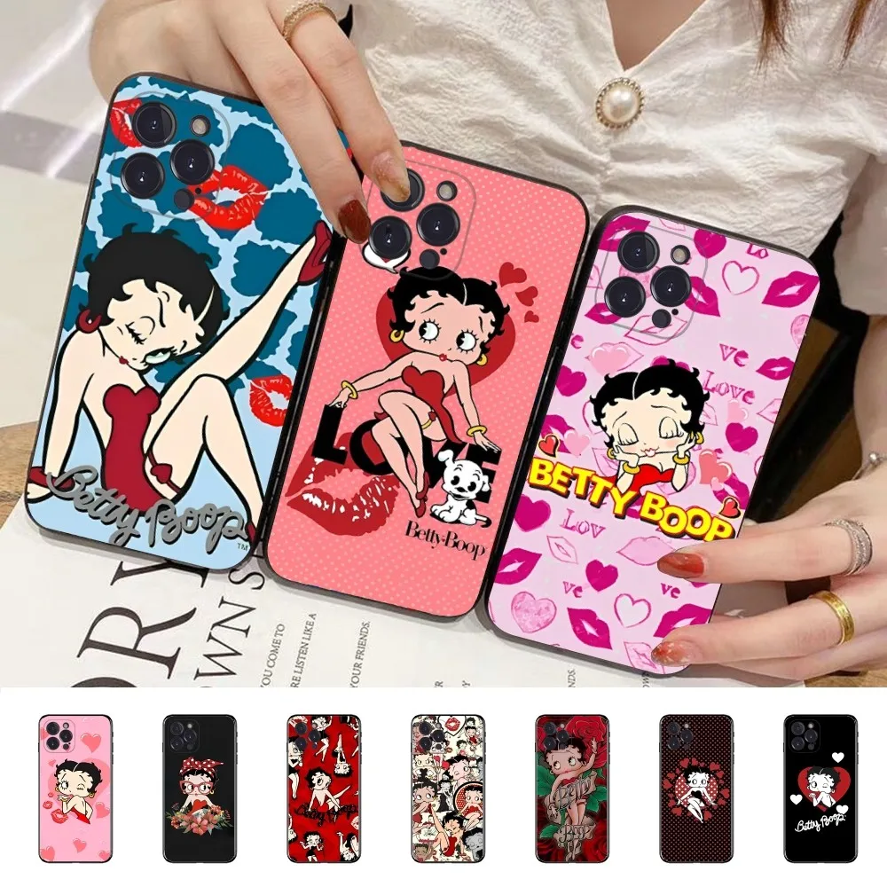 

Betty-Cute-Boop Phone Case For iPhone 14 11 12 13 Mini Pro XS Max Cover 6 7 8 Plus X XR SE 2020 Funda Shell