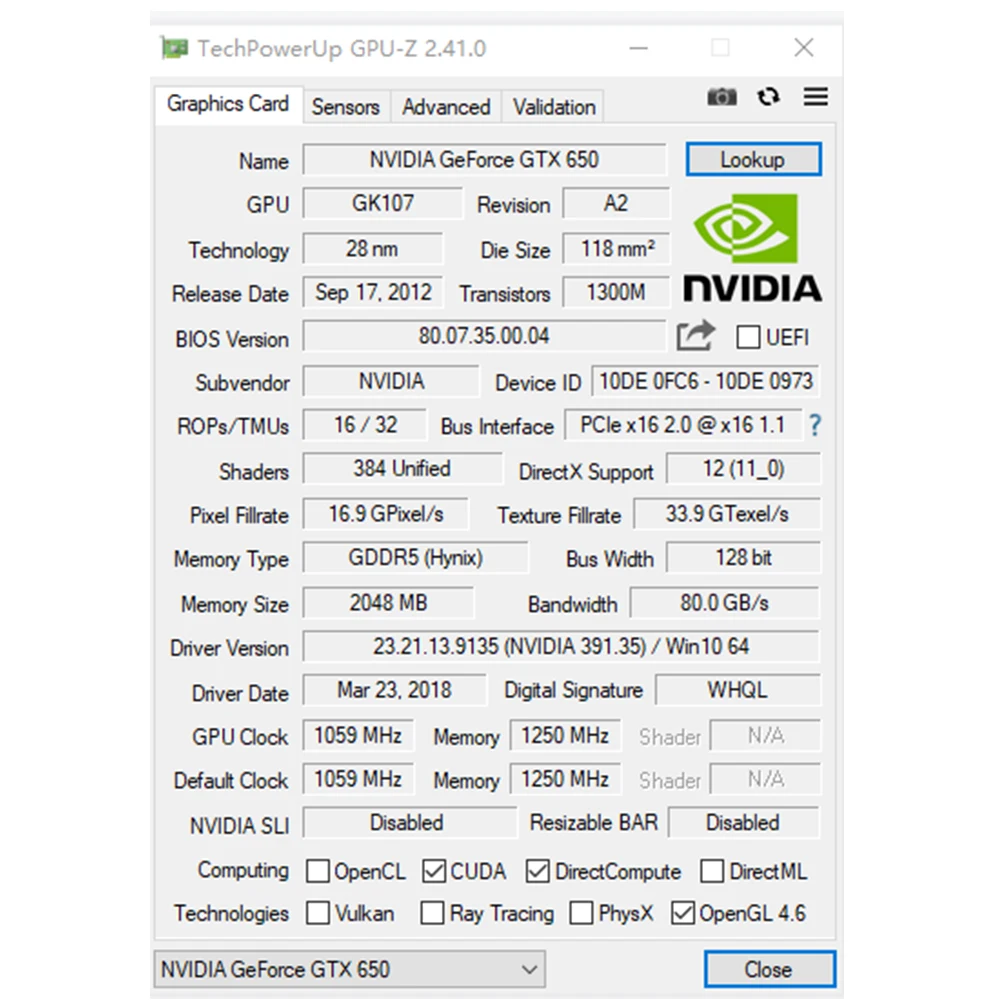 Графическая карта GTX 650 2 0 бит Гб GDDR5 VGA PCI-E 128 X16 DVI-I HD видеокарты для NVIDIA GeForce GTX650 2G |