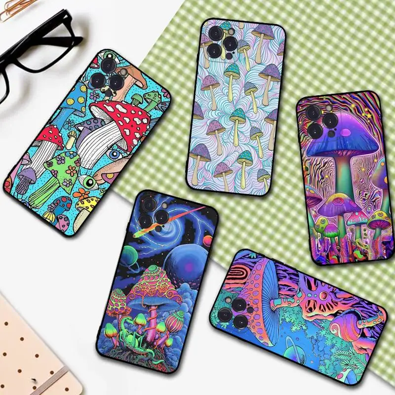 

Mushroom Phone Case For iPhone 14 13 12 Mini 11 Pro XS Max X XR SE 6 7 8 Plus Soft Silicone Cover