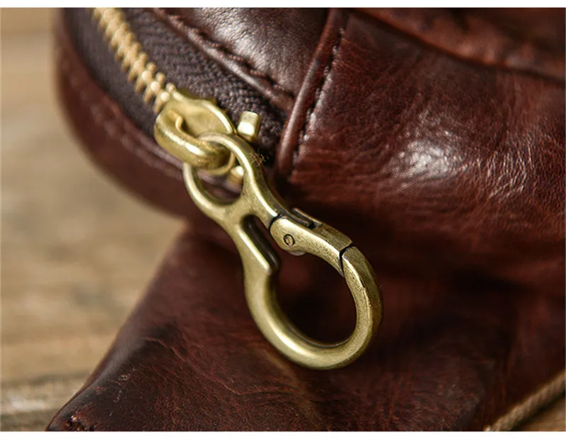 Fashion high quality genuine leather men's small chest bag designer luxury natural cowhide outdoor daily sports waist pack Teens