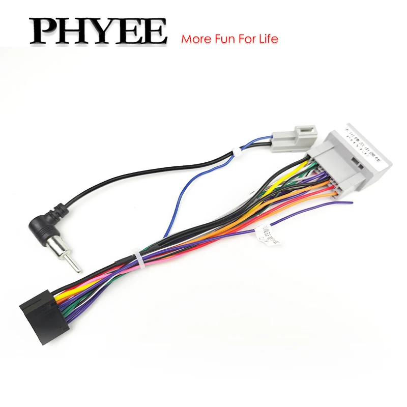 

Жгут проводов радио, 16-контактный разъем на 24-контактный разъем головного устройства, аудиоразъем, кабель-адаптер для Honda CRV Accord Fit CRZ Pilot Insight