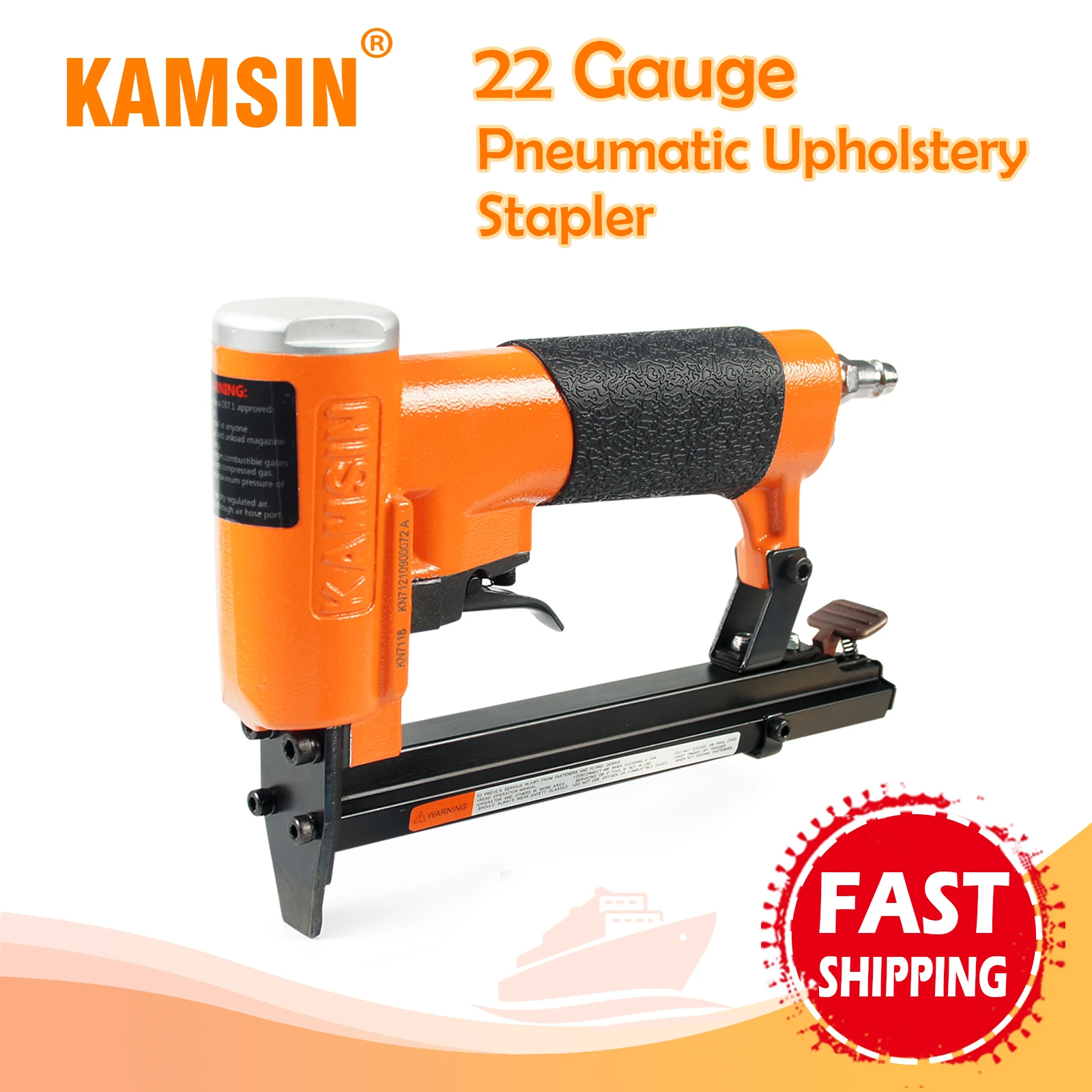 KAMSIN KN7116 22 Gauge 71 Series Pneumatic Upholstery Stapler Gun,  Fits 9.1mm Crown 6-16mm Length Staples, for Woodworking