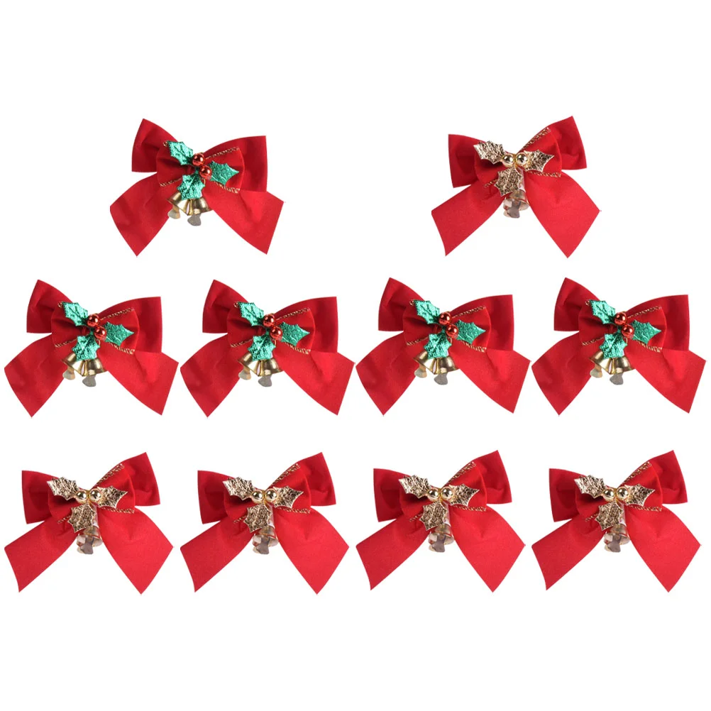 

20PCS Bowknot Bell Pendant Christmas Tree Decor Bowknot Hanging Ornament