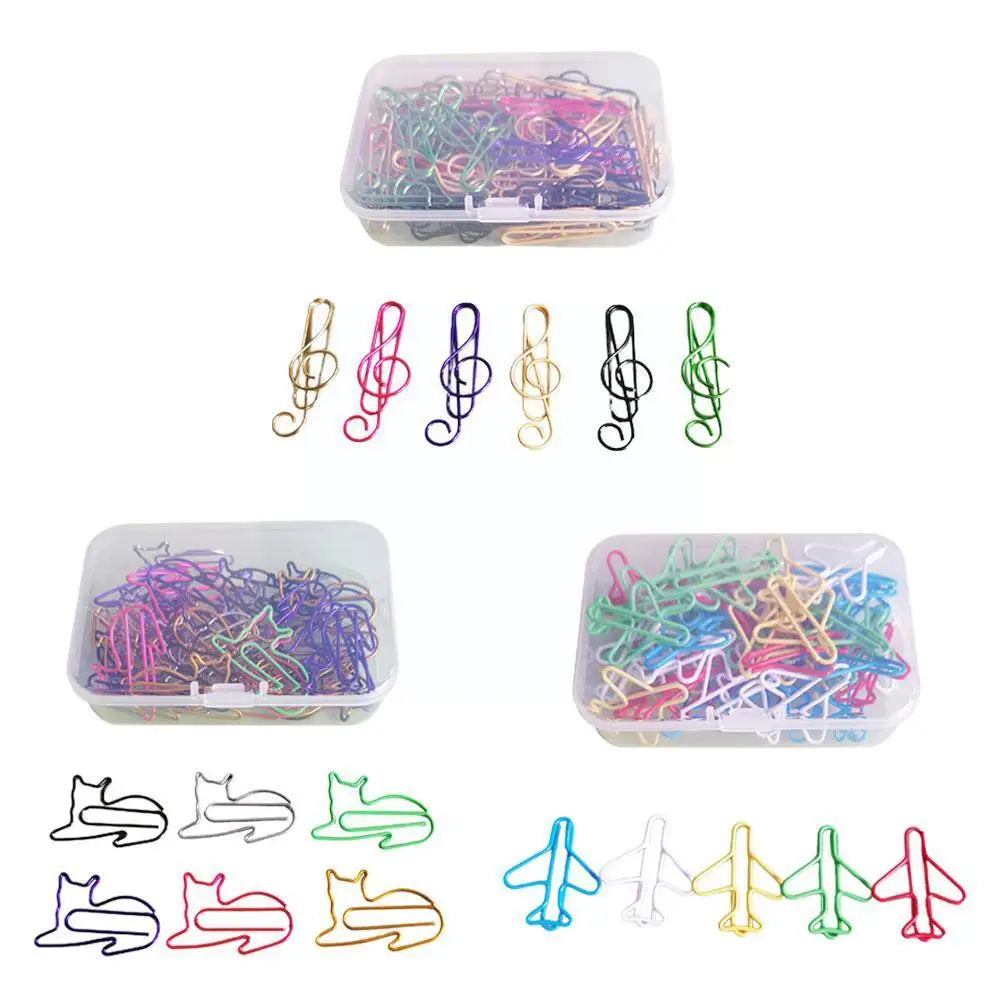 

Colors Cat Airplane Note Metal Paper Clips Escolar Decoration Book Memo Note Clip Bookmarks Stationery Binder Clip E4M3