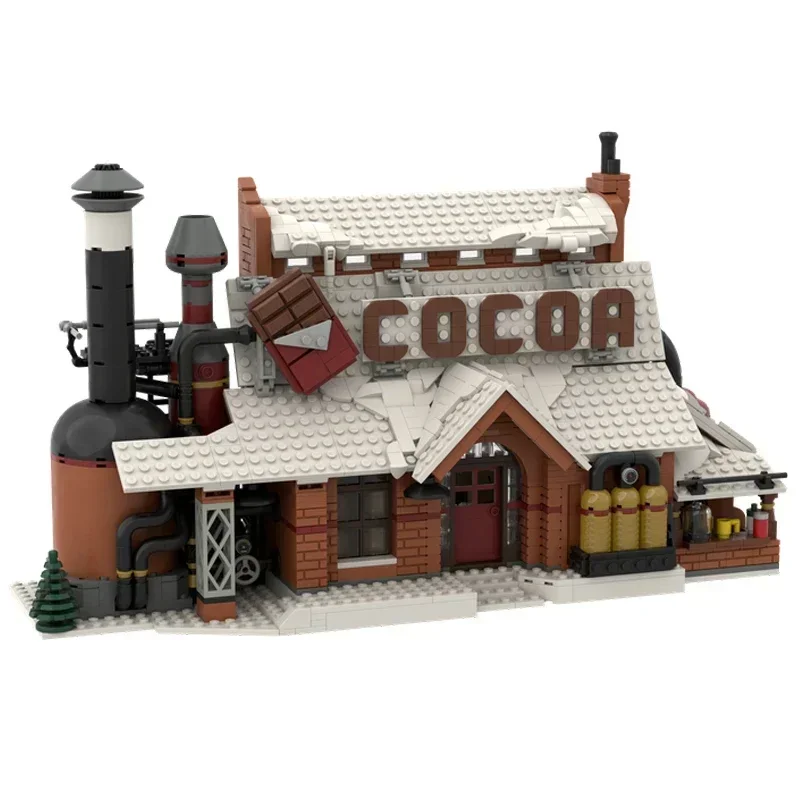 Модель уличного вида Moc строительные блоки технологические для зимней деревни