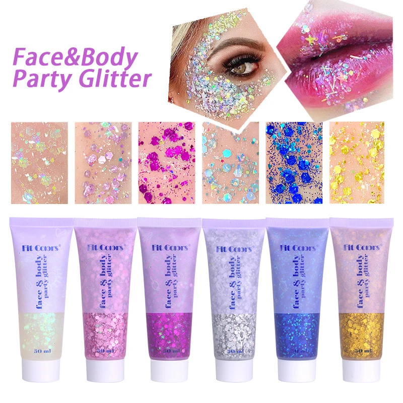

Face Jewels Eyeshadow Shimmer Pigment Body Face Eye Glitter Sequin Gel Cream Eye Shiny Skin Face Festival Cosmetic Glitter
