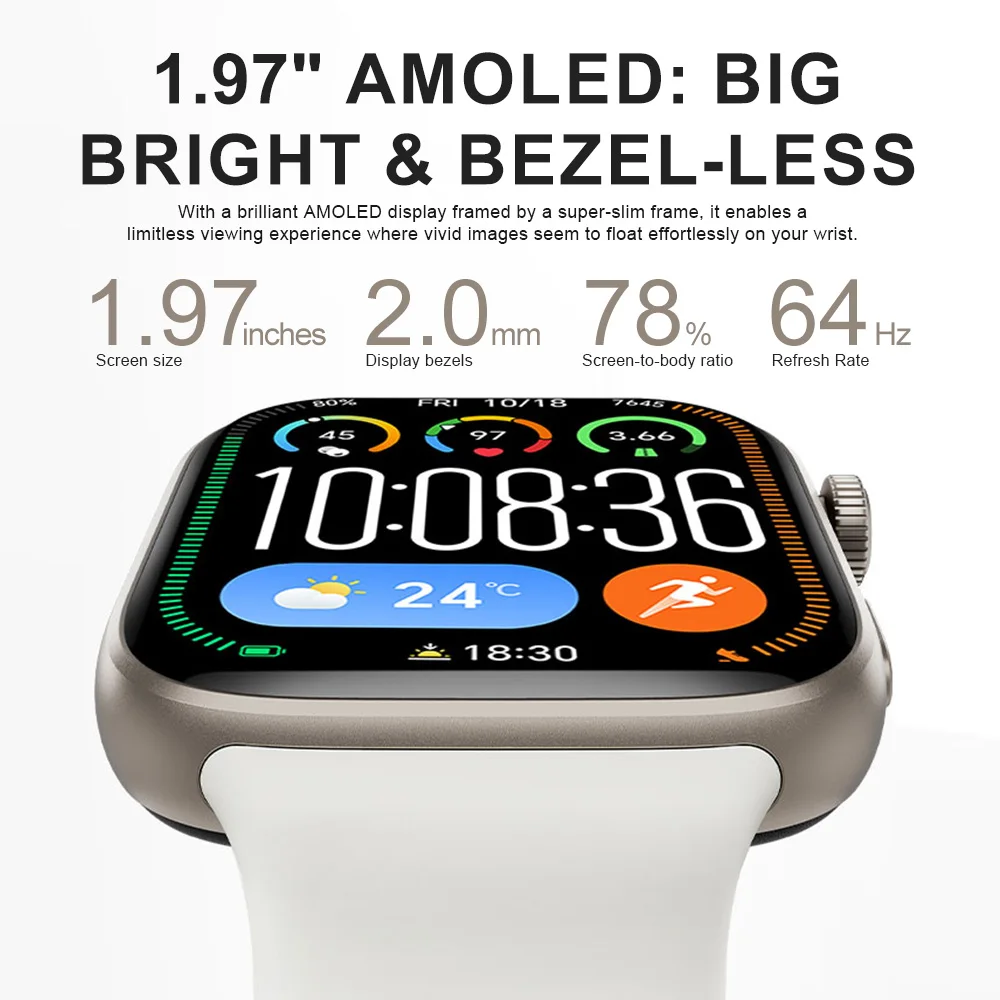 Фото Умные часы HONOR Watch X5i Global Version с 1,97-дюймовым AMOLED-дисплеем, поддержкой Bluetooth-звонков, 21-дневным временем автономной работы, 109 спортивными режимами и водонепроницаемостью 1ATM. №4