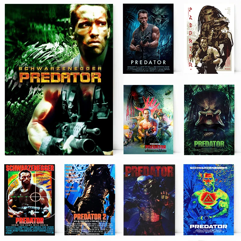 

Classic Movie The Predator Arnold Schwarzenegger Poster Horror Film Canvas Painting Wall Art Pictures Home Room Decor