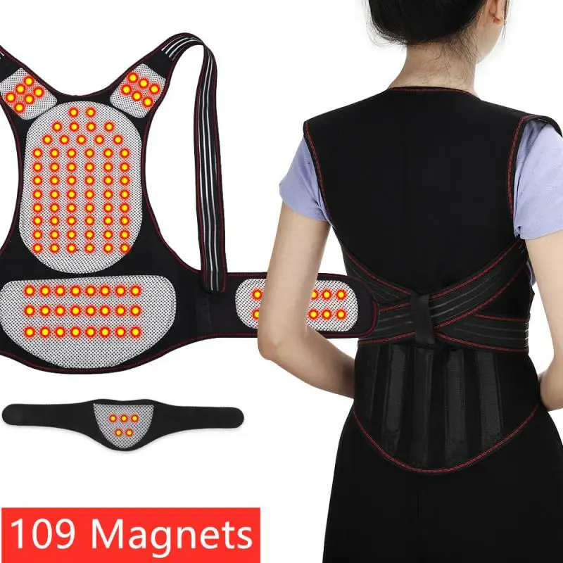 

Tourmaline Self-heating Magnetic Therapy Waist Back Shoulder Posture Corrector Spine Lumbar Brace Back Support Belt Pain Relief