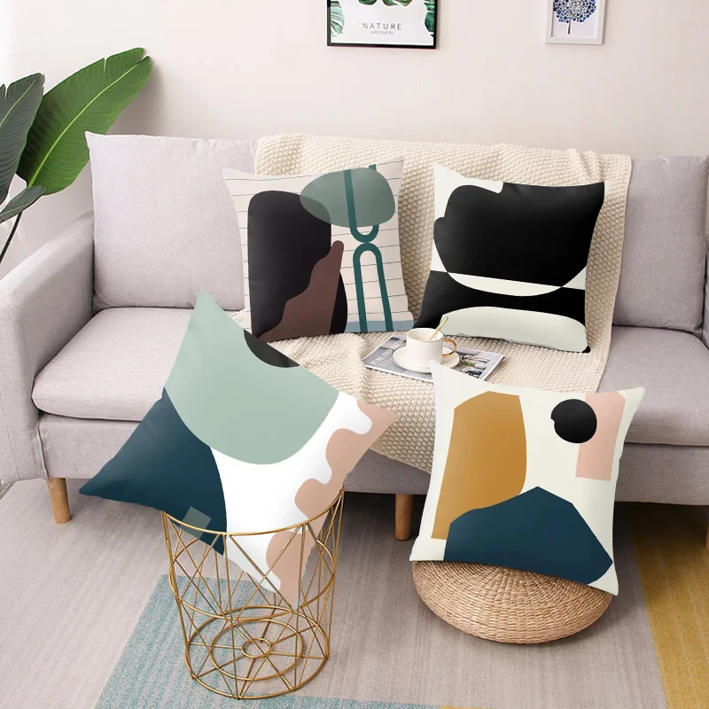 

Scandinavian style printed square pillow cushion cover car sofa office chair pillowcase simple home decoration ornaments