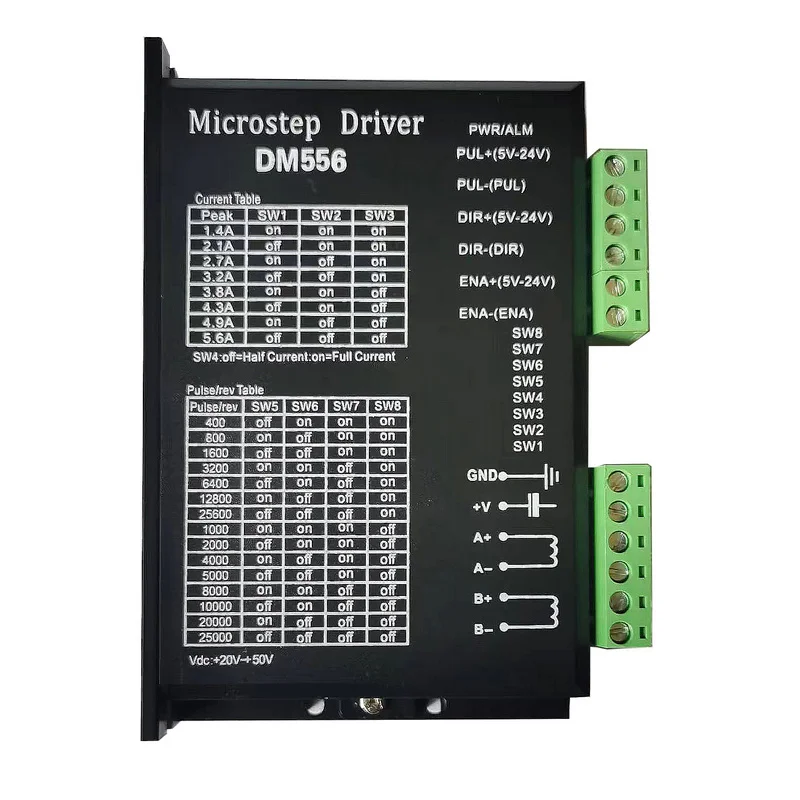 

DM556 Digital Stepper Motor Driver 2 phase 5.6A for 57 86 NEMA23 NEMA34 Stepper Motor Controller Replace TB6600