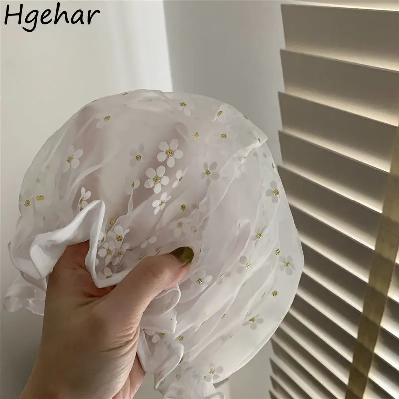 

Ins Floral Mesh Shower Caps Women Cute Moisture Proof Bath Hat Elastic Double Layer Waterproof Hair Bonnet Sleeping Hats Female