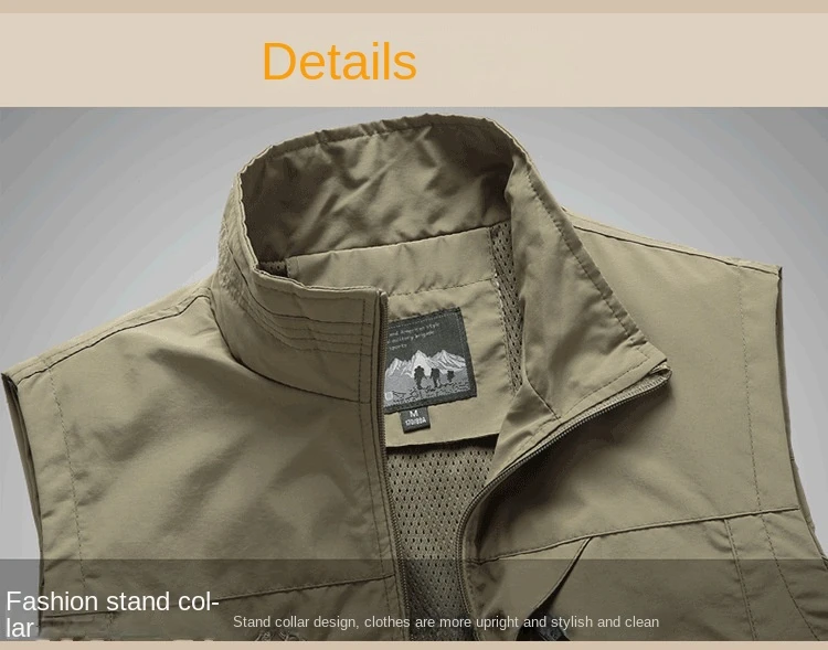 Fashion Mens Jacket Sleeveless Vest Spring Thermal Soft Vests Autumn Men's Outdoor Casual Coats Men Stand Collar Waistcoat 6XL