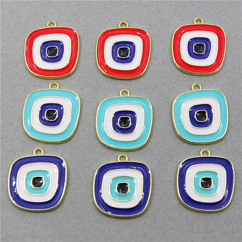 

6pcs/lot 25*22mm Fashion Irregular shape Evil Eye Charms Fit Diy Evil Eye Coins Necklaces Pendants Jewelry Finding