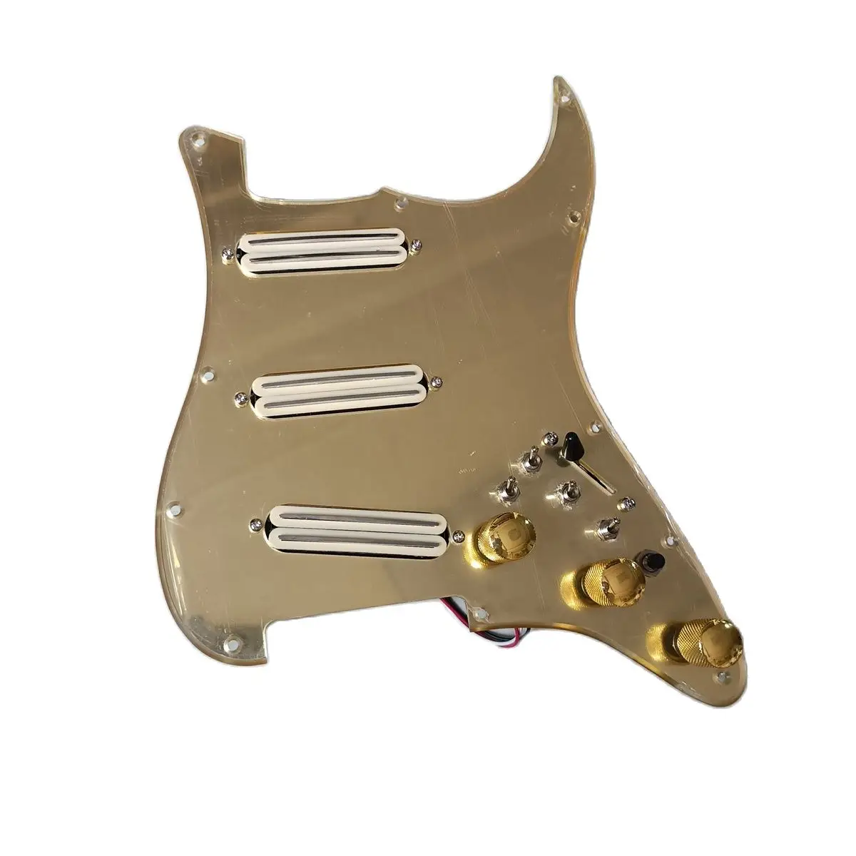 

SSS Prewired Loaded ST Pickguard with High Output Mini Humbucker Pickups Set Multifunction Push Pull Switch for ST Guitar